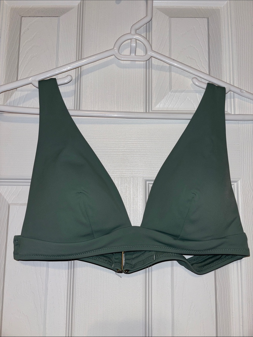 Shade & Shore Olive Green V-Neck Bikini Top